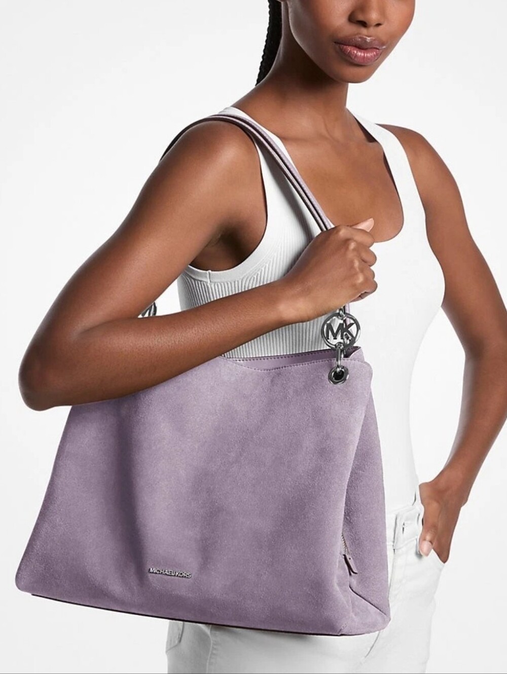 Michael Kors Christina Large Purple Shoulder Bag - Picture 9 of 10